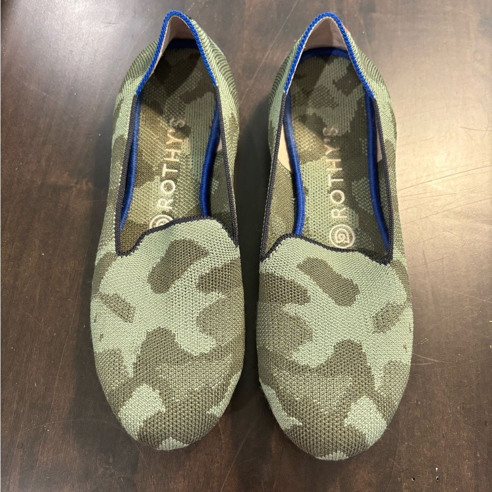 Rothy's Green Camouflage Loafers